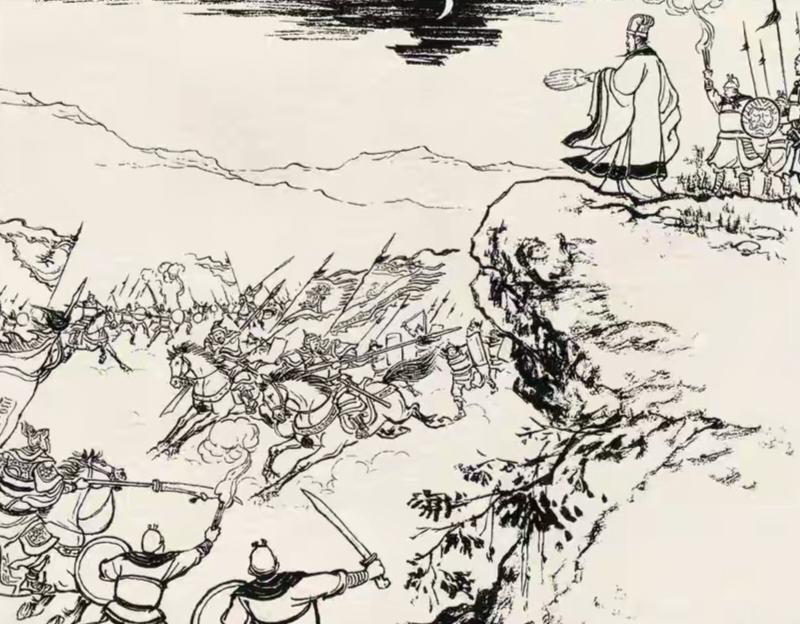 "诸葛村夫，将你碎尸万段！"谁这么嚣张？敢这样对待诸葛亮。
这员魏将中计被围，站