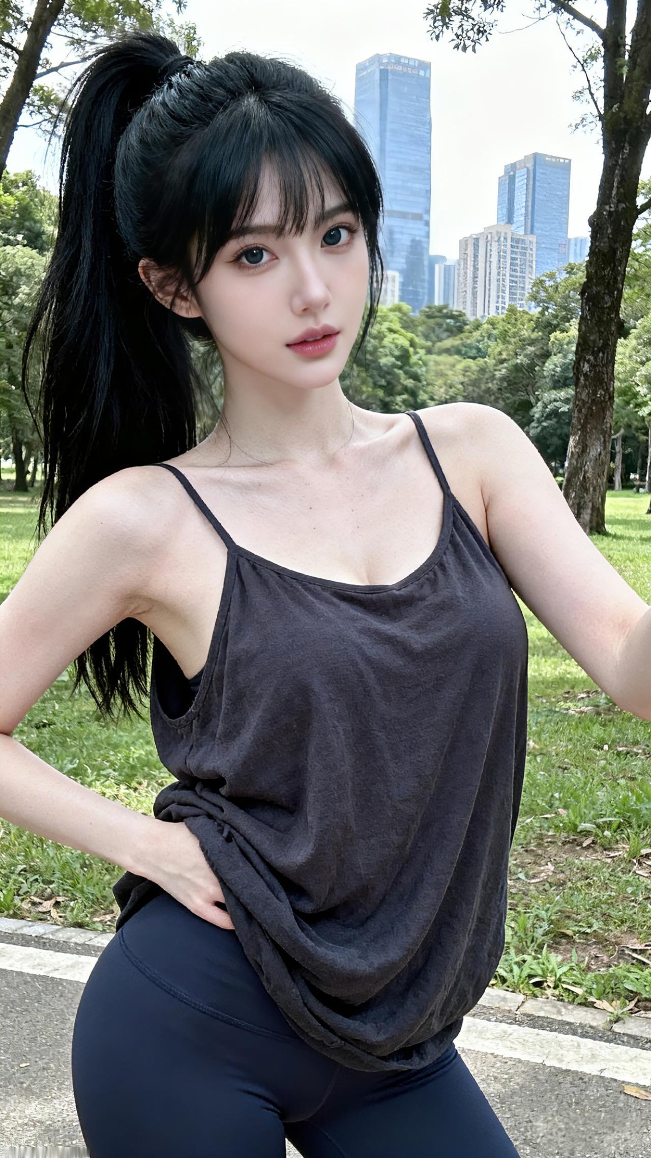 拍照姿势  健身女孩穿搭 女生拍照姿势 运动女孩 清纯女神