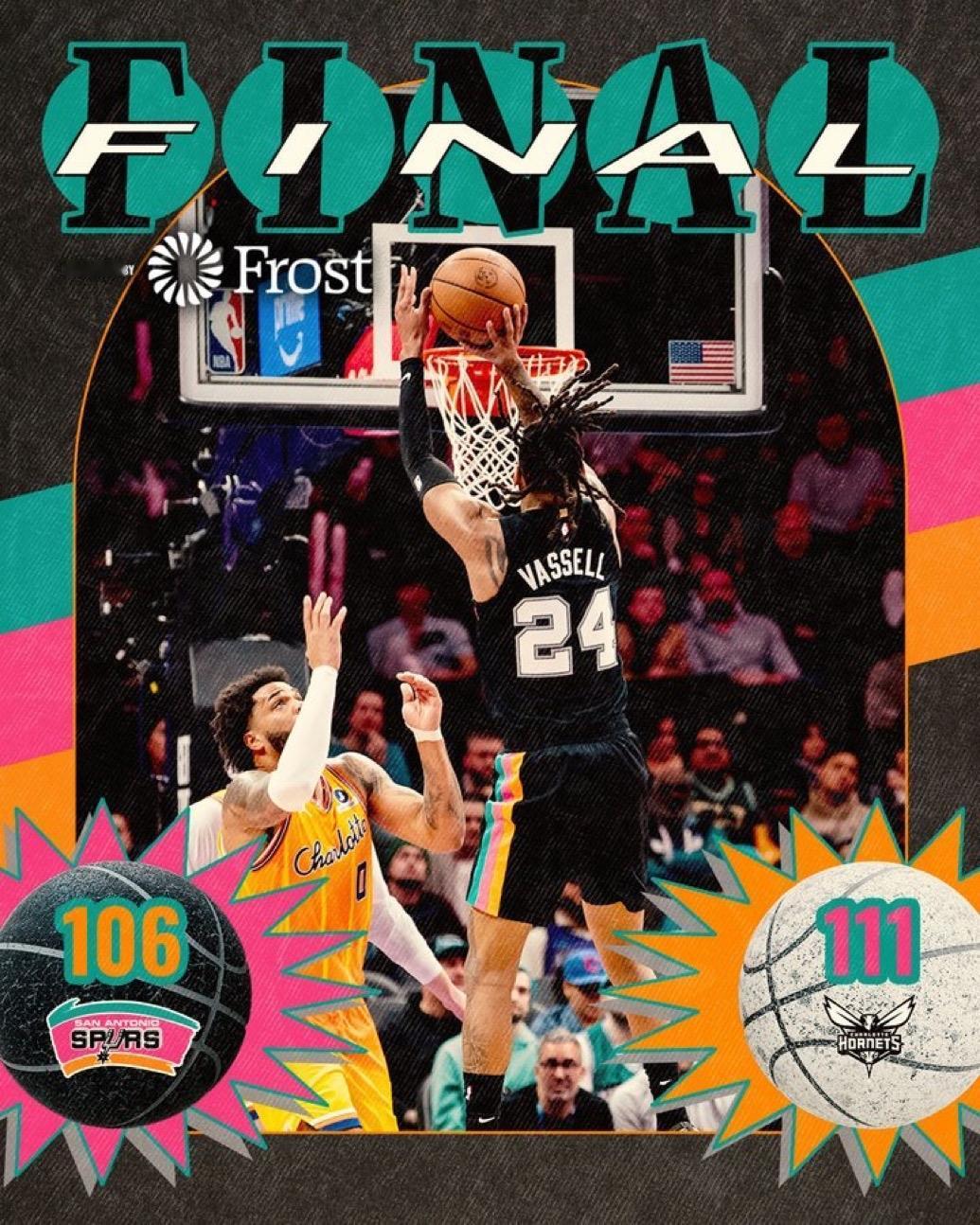 2月1日NBA常规赛战报（6场）：

马刺106-111黄蜂
老鹰-步行者

鹈