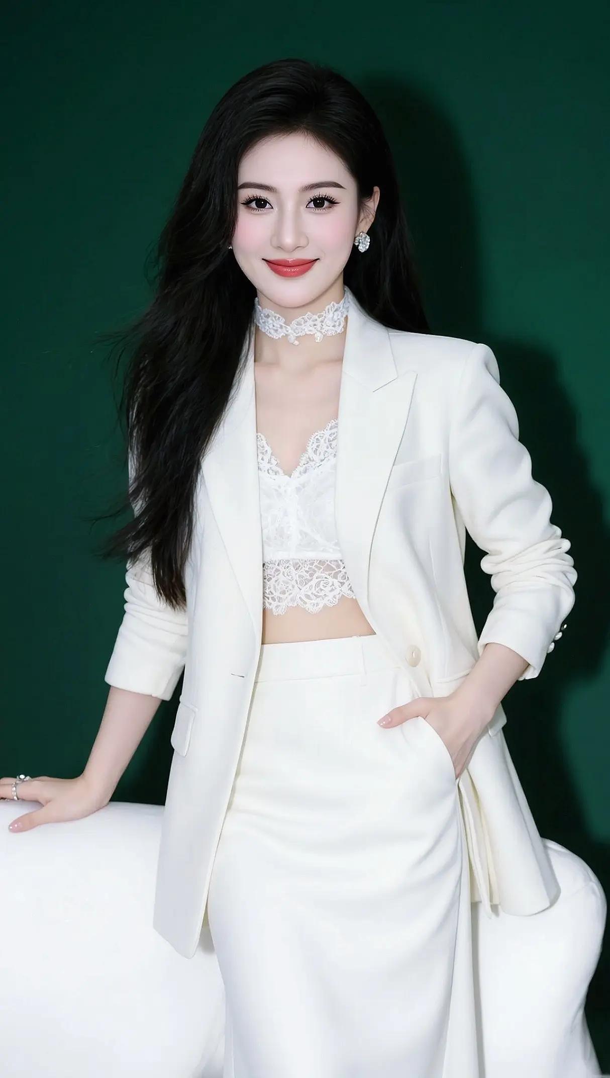 优雅白色西装穿搭，尽显女性魅力！🌸✨