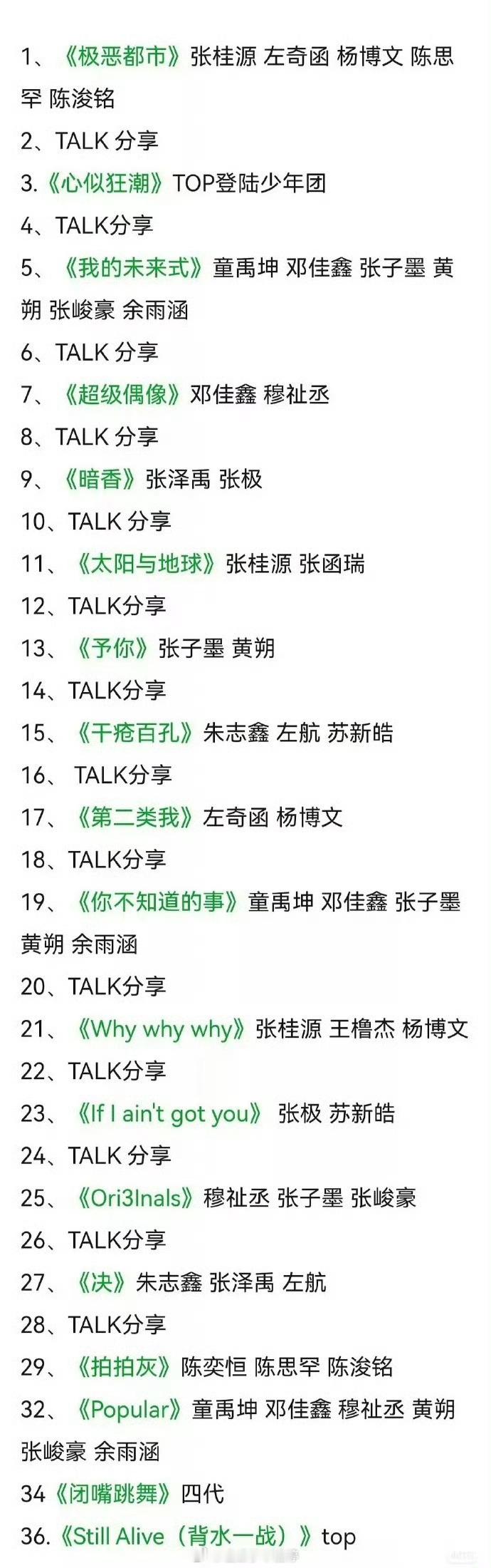 荣耀之战day2节目单TF家族荣耀之战day2节目单🈶你期待谁的表演 