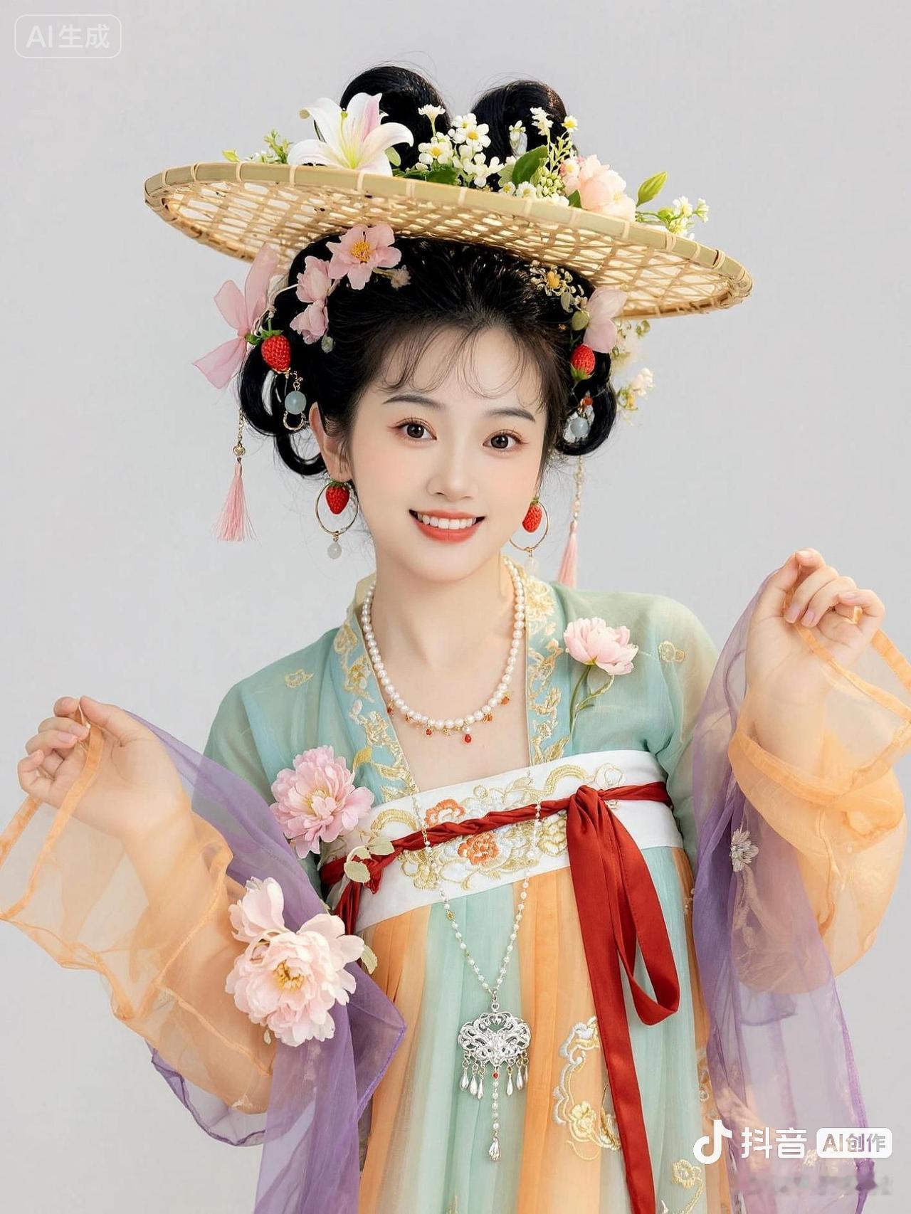 汉服 甜美气质麻花辫 古风妆发造型 抖音玩法合伙人计划 情绪音乐玩法新风向