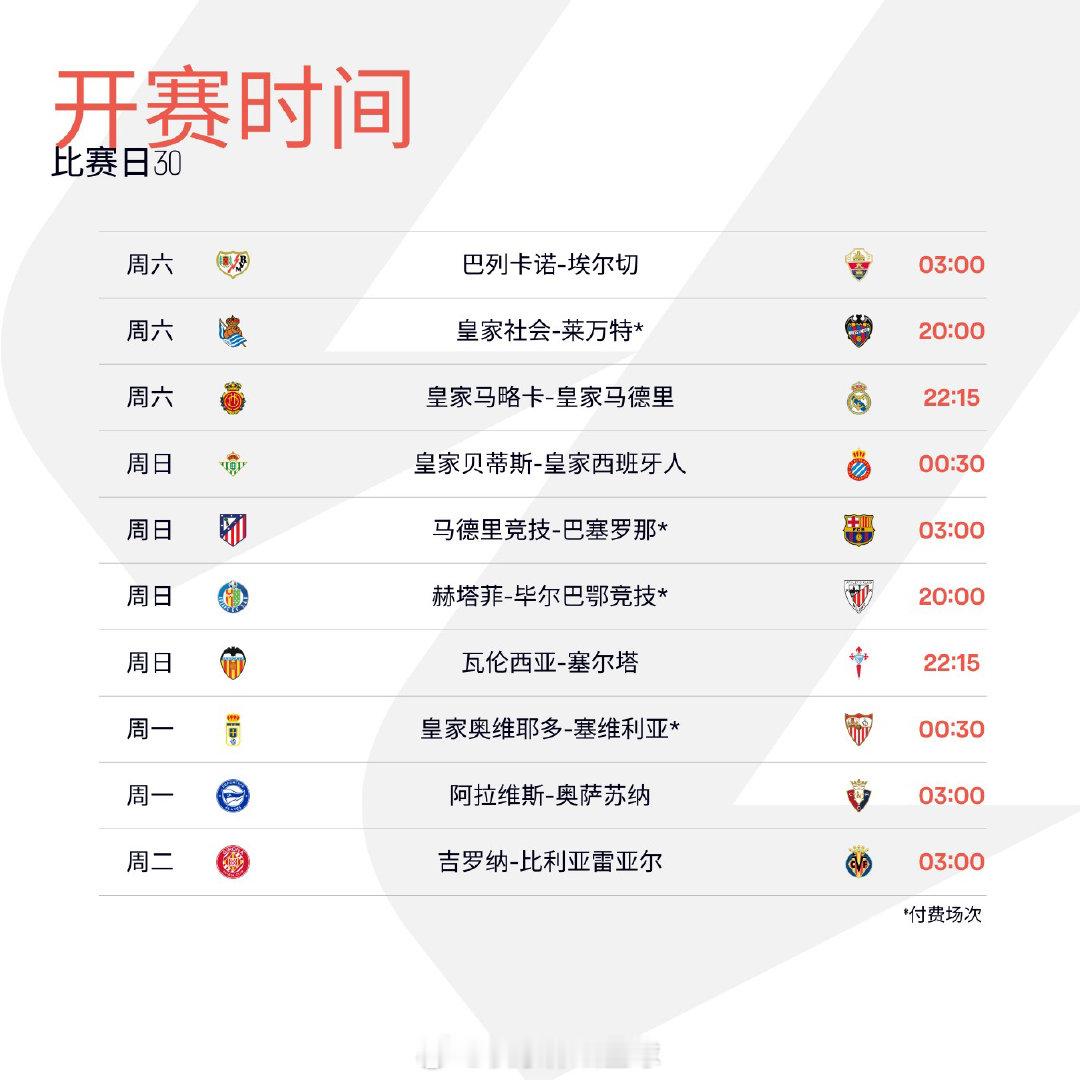 西甲第31轮 比赛时间出炉 📅加泰罗尼亚德比硝烟再起，皇马迎战吉罗纳！LALI