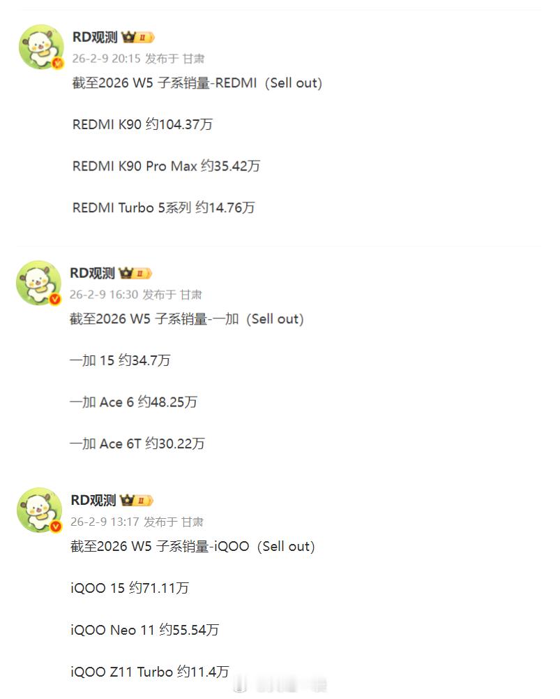 iQOO、一加、REDMI最新三款配机型累计销量出炉1、论旗舰iQOO 15是最