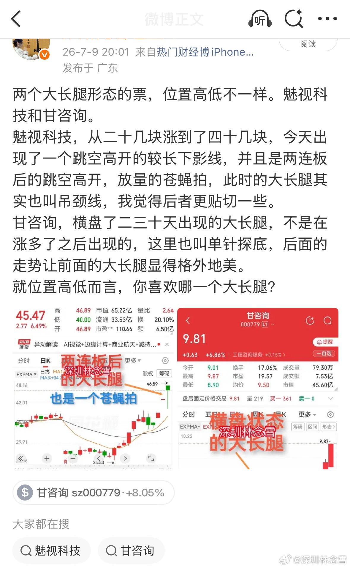 甘咨询，前面有过单针探底的大长腿，此后一路上行，到今天已经走出轰轰烈烈的十连阳，