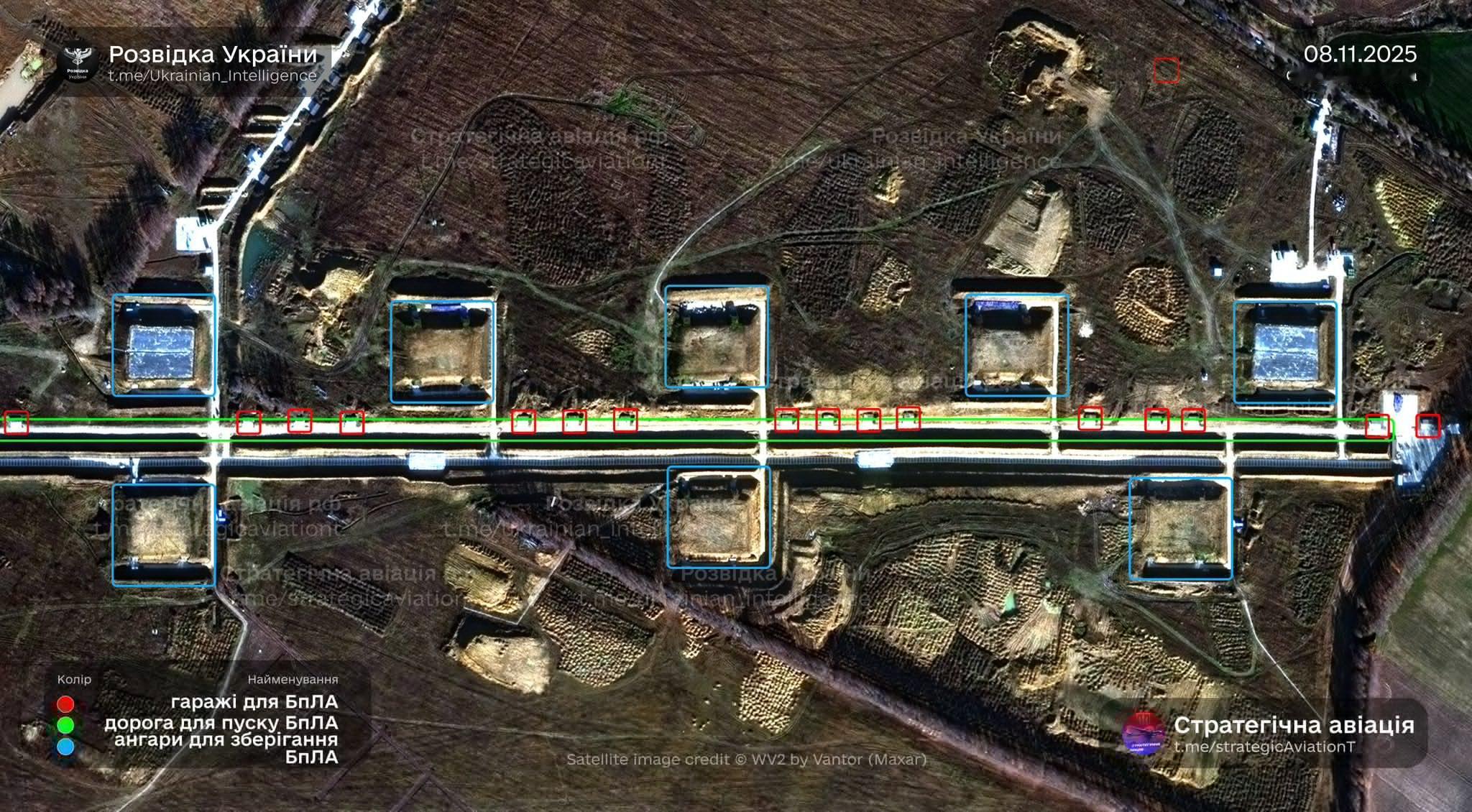 卫星图像显示，俄罗斯奥廖尔Tsymbulova附近的无人机发射场，至少有93个车