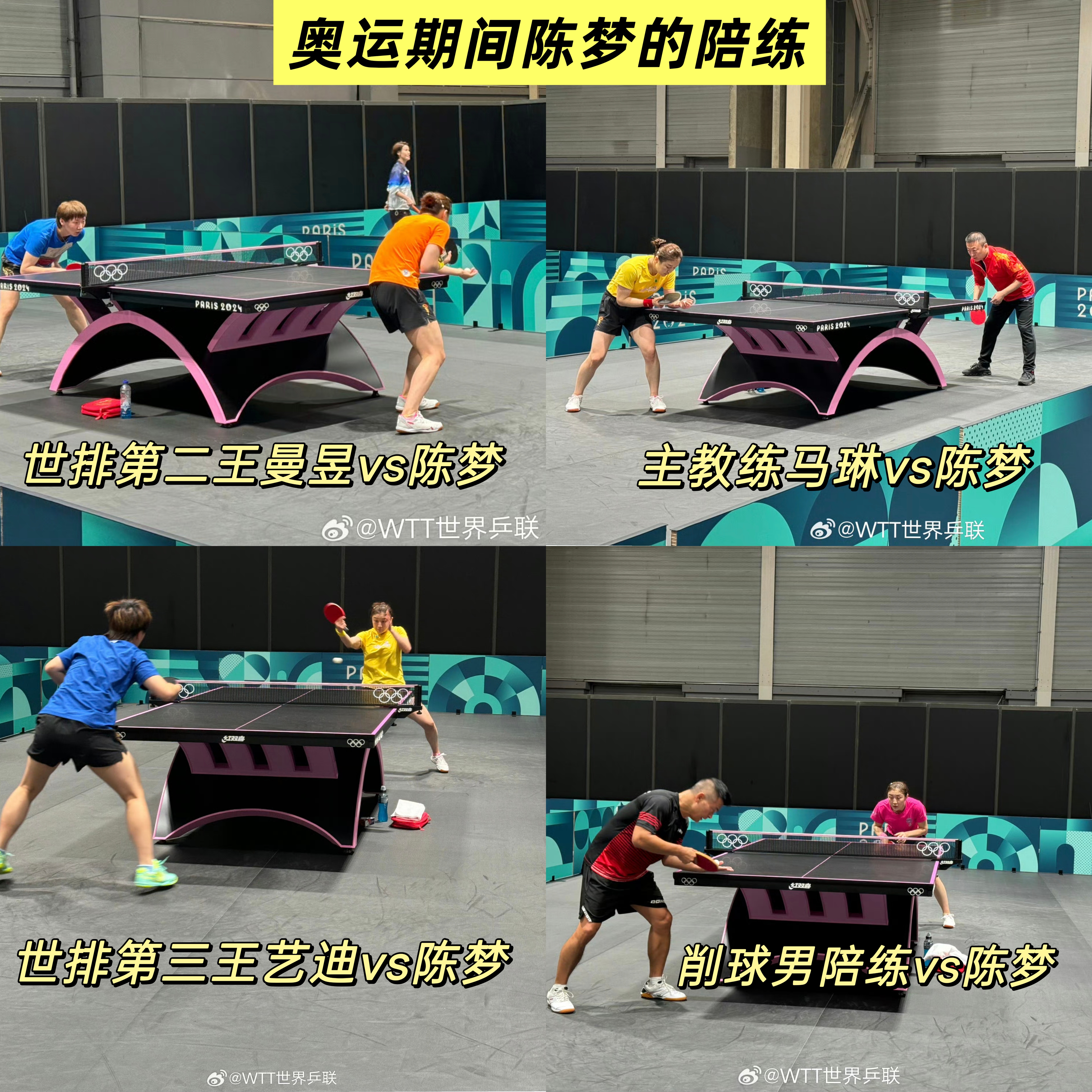 网上造谣孙颖莎有陪练天团，首先辟个谣，这些所谓的陪练天团，陪练其他主力的图片网上