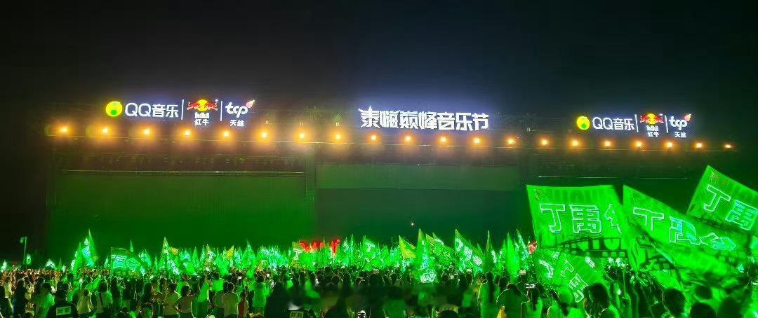 丁禹兮今晚湖州泰嗨巅峰音乐节线下绿海排面，好多丁禹兮的兵，线下人气太🔥了，小丁