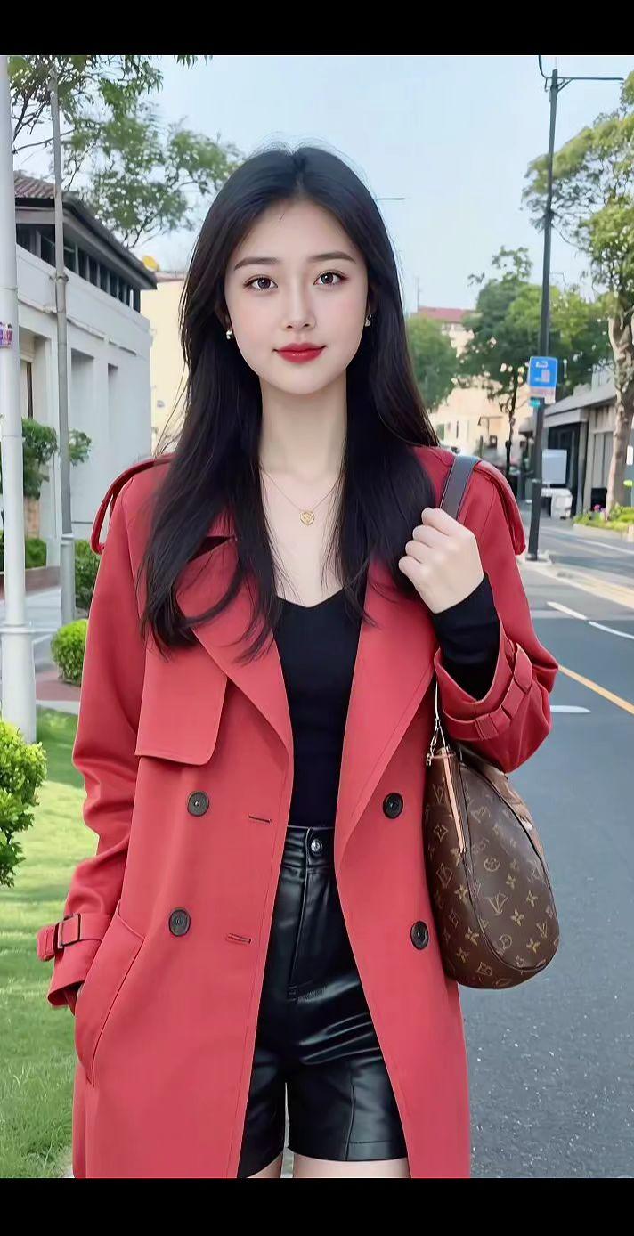 清纯甜美 风衣穿搭 气质美女 优雅知性