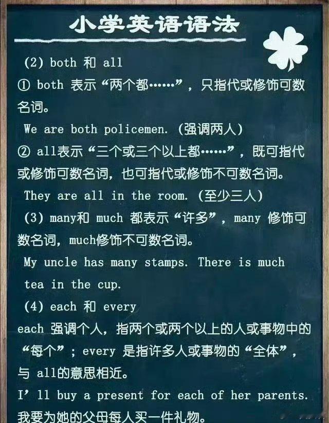 小学英语语法大全，大牛了！