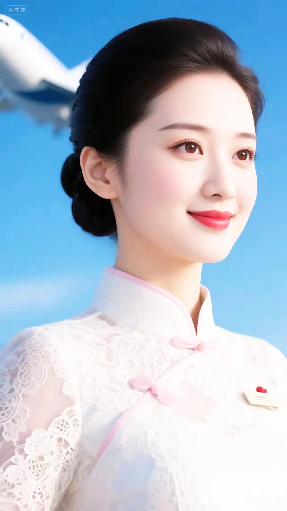 优雅空姐，微笑迎接蓝天！😊✨