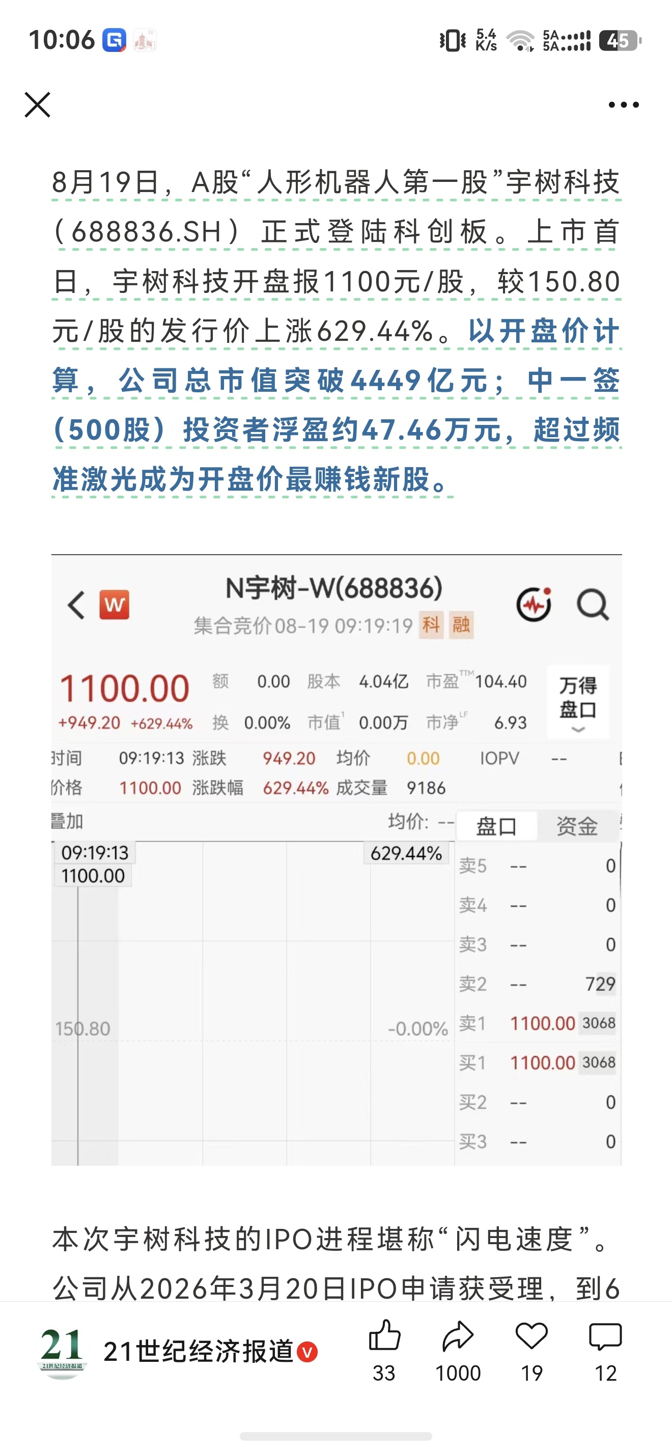 宇树科技高开629.44% ，买中一签挣47万。妥妥的大肉签，不过中签的人数也挺