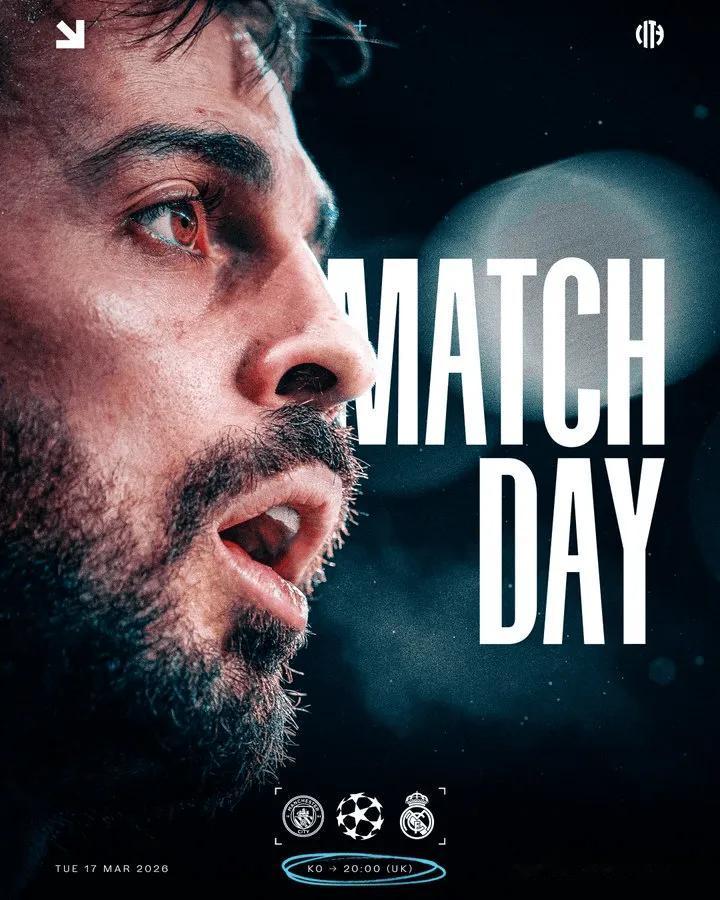 曼城在和皇马欧冠次回合前的海报是B席的单人海报，是期待B席成为关键先生，只是没有