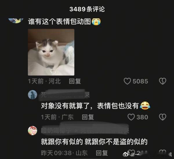 原视频底下有个人在评论区要表情包然后bro们因为自己找不到对象就破防吵起来… 