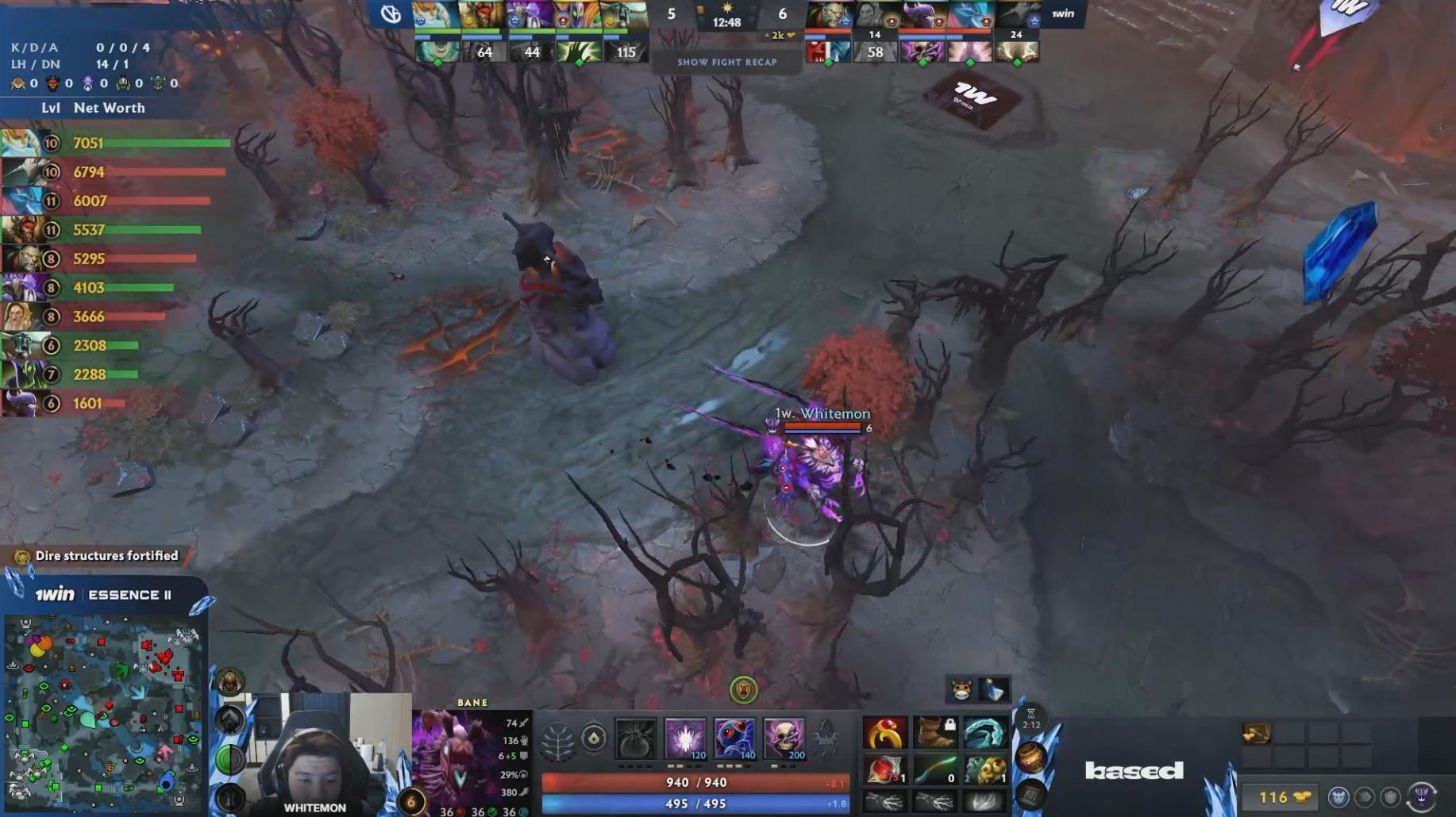 DOTA2 线上赛1W Essence第二季VG对阵1W战队BO2第二局，经过2