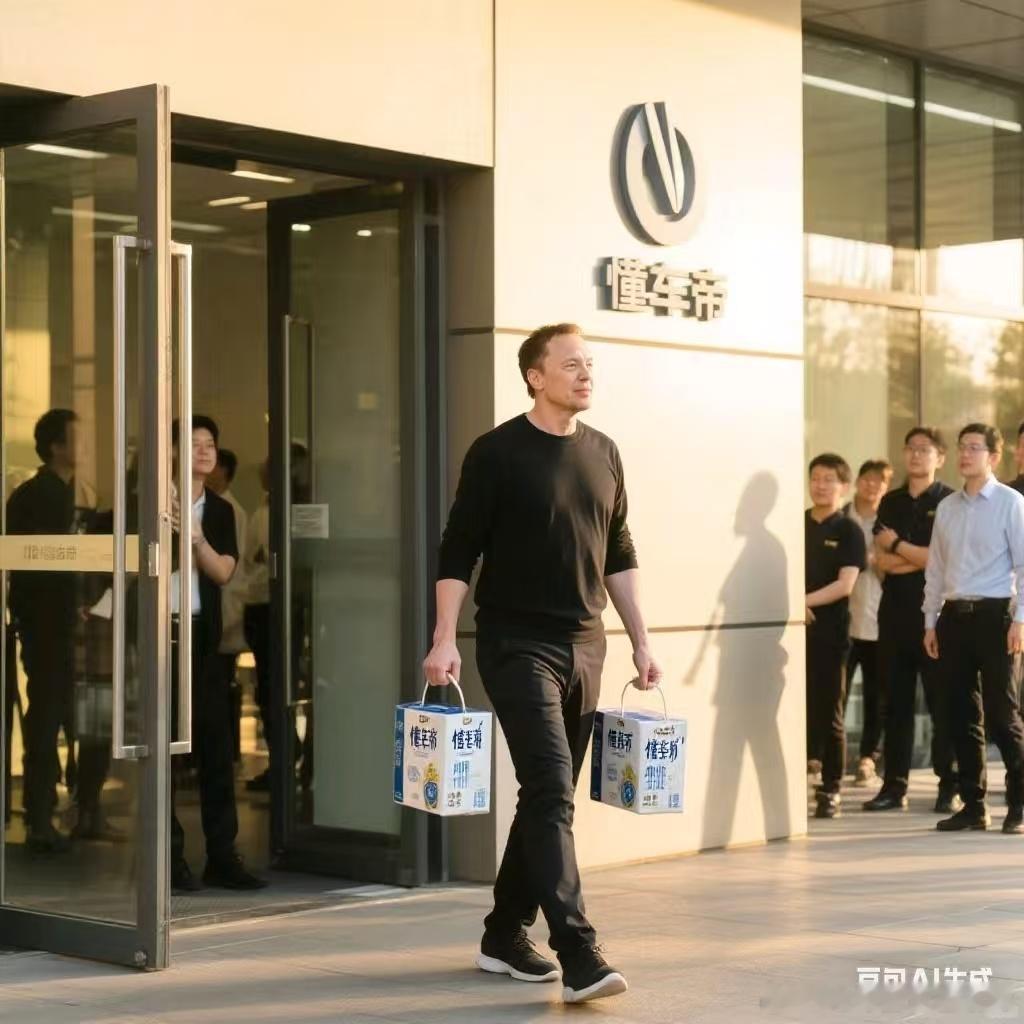 今日神图，不太像马斯克的男人，拿了两箱奶到DCD门口，侵删。今天DCD关于智能驾