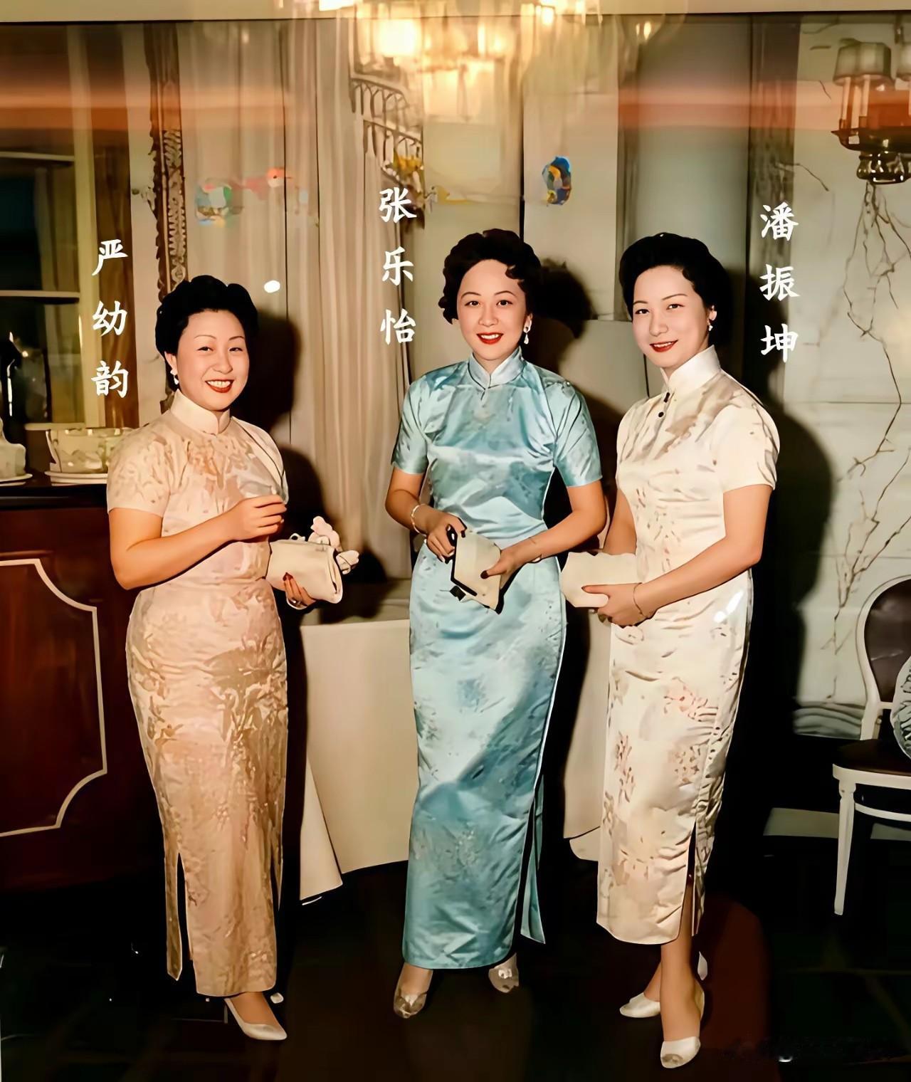 50年代，美国纽约，一张三位民国阔太的合影很是吸睛。张乐怡、严幼韵和潘振坤都身着