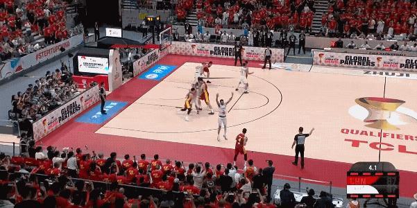 杨瀚森接球打进准绝杀2分，最终中国男篮依靠这个2分以89：87击败黎巴嫩男篮，取