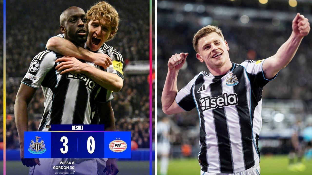 欧冠：纽卡斯尔联主场3-0大胜埃因霍温，暂升积分榜第7位。
维萨传射建功，戈登与