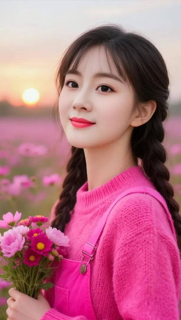 AI粉系逆光照  ai创作