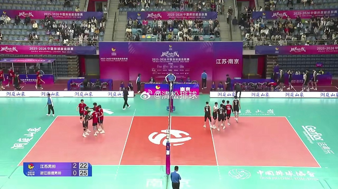 2025-2026中国男排超级联赛升降挑战赛江苏vs浙江振德第三局：22-25大