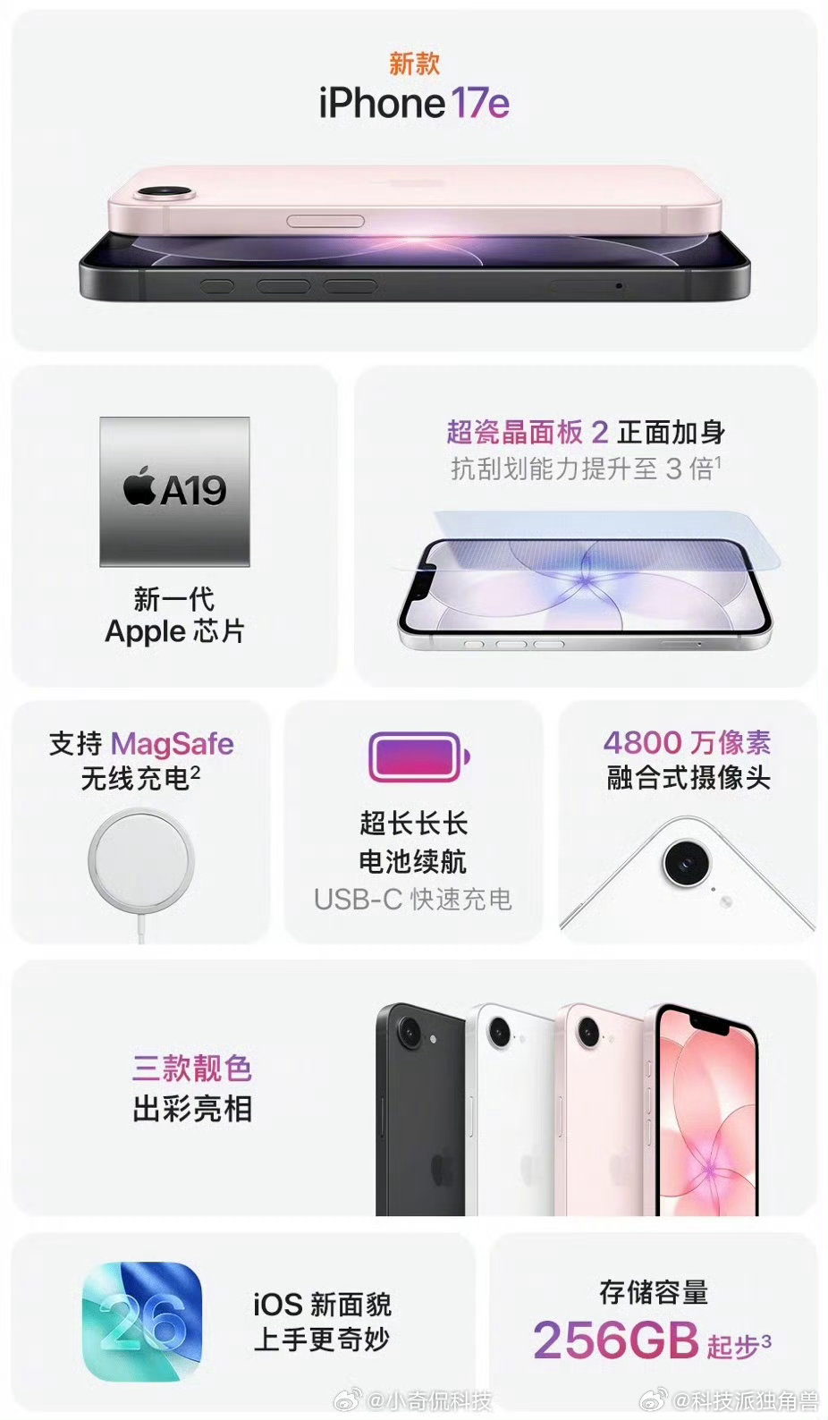 iPhone17e依然采用了刘海屏，太遗憾了，苹果应该给到灵动岛的，不知道是成本