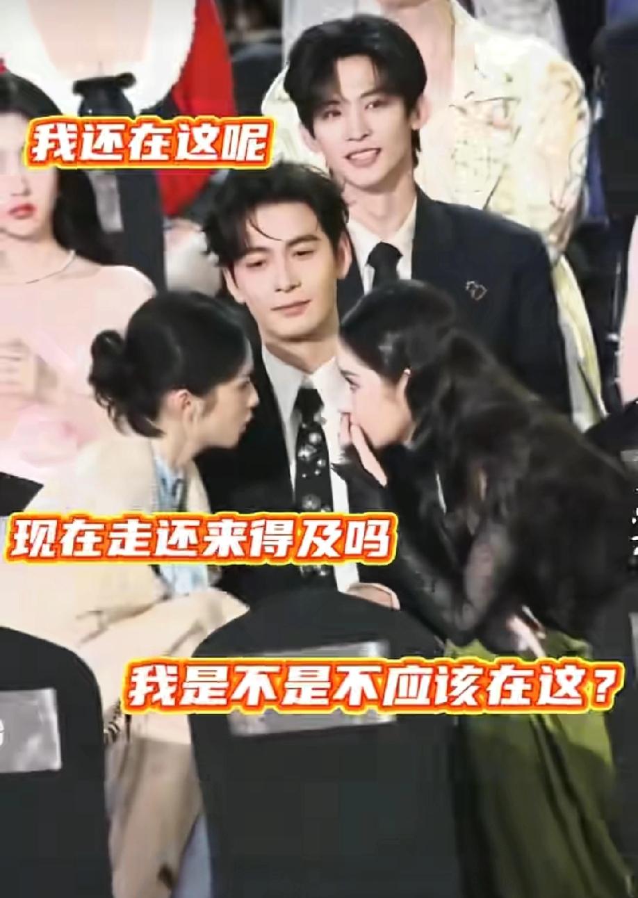 女明星在一起真有聊不完的话题，昨晚星光大赏活动上，周也和王玉雯隔着陈星旭热聊，站