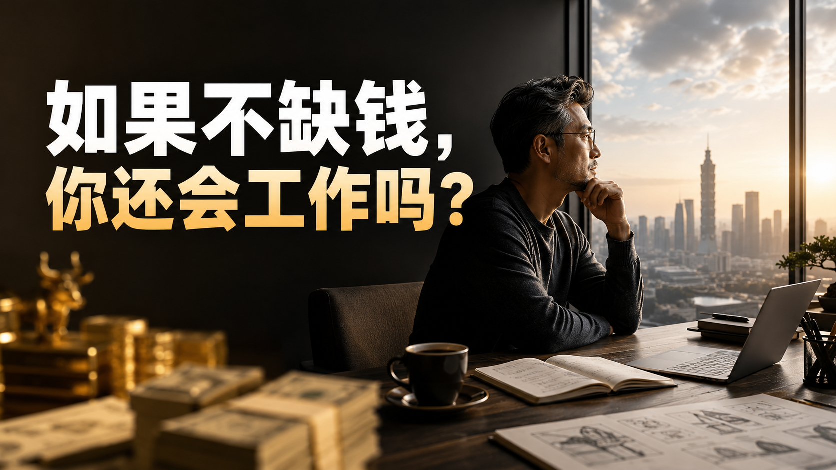 如果不缺钱，你还会工作吗？如果有一天，你突然实现了财务自由。房子有了，存款够了，