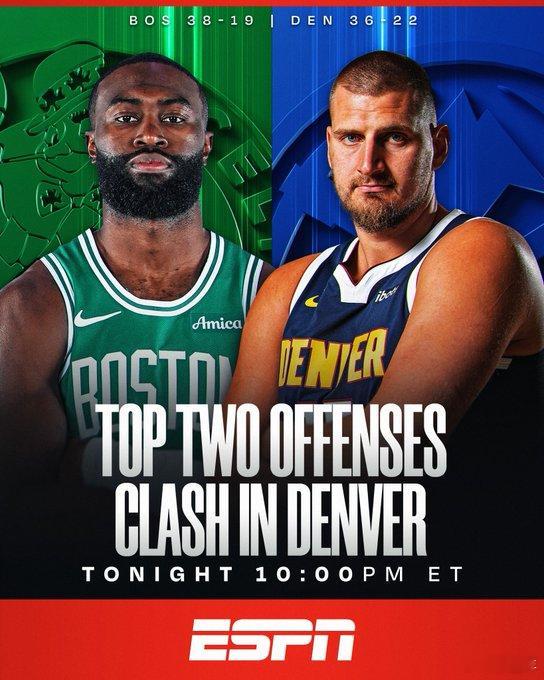 凯尔特人掘金预备！双方首回合交锋，掘金在缺少约基奇的情况下，于客场击败凯尔特人。