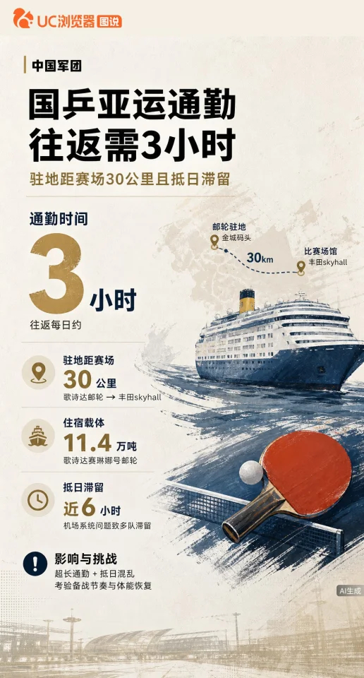 国乒3小时vs日乒30分钟往返通勤亚运会的住宿分配是组委会统一安排，并非刻意区别
