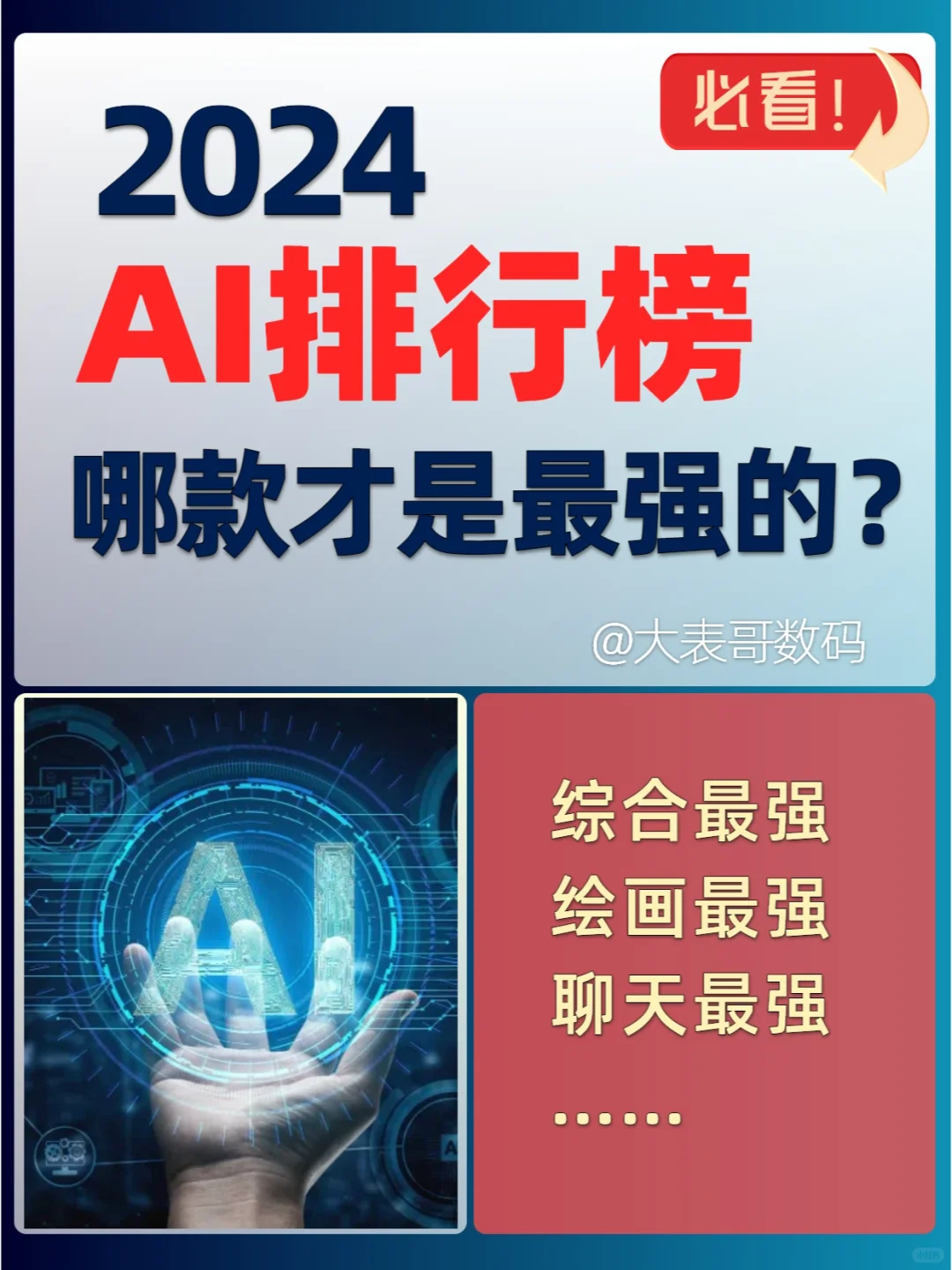 2024最新AI排行榜，哪款才是最强王者！！