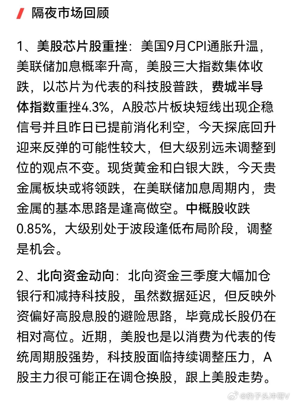 美股芯片重挫!A股今天怎么走？ ​​​