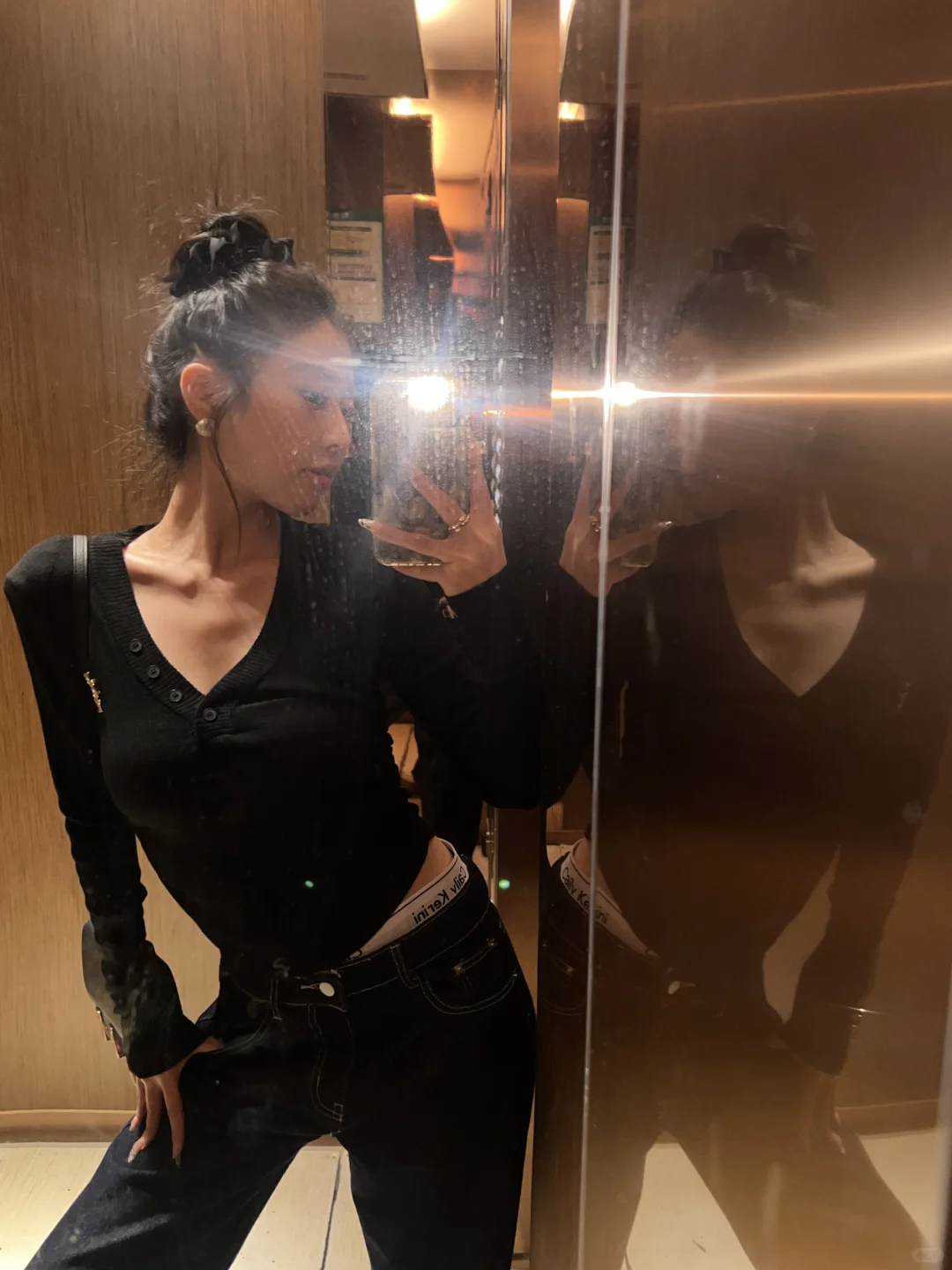 Jennie同款CK牛仔裤