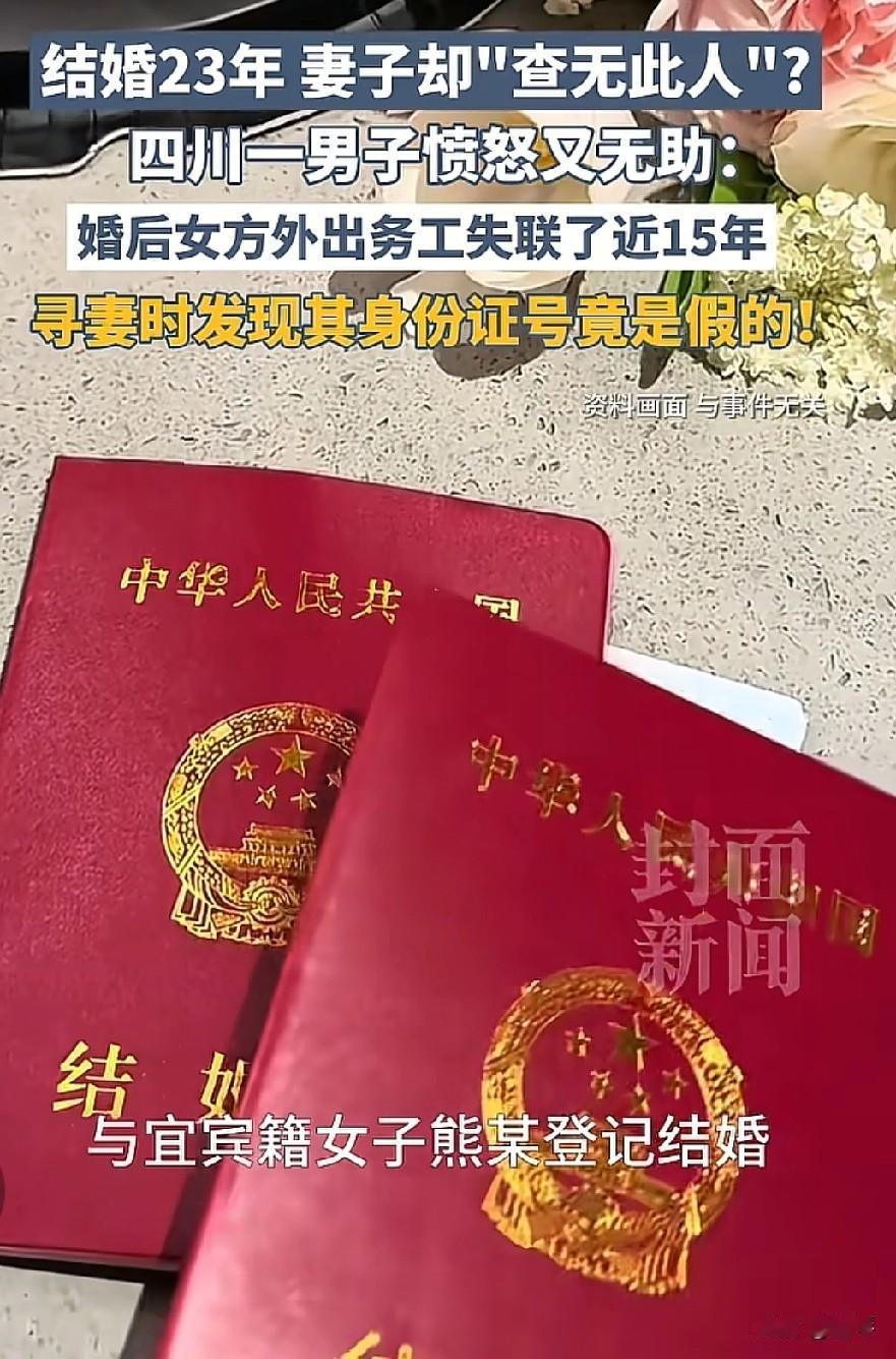 结婚23年，妻子竟然查无此人？

 
凌晨三点，四川的张大哥盯着手里那本皱巴巴的