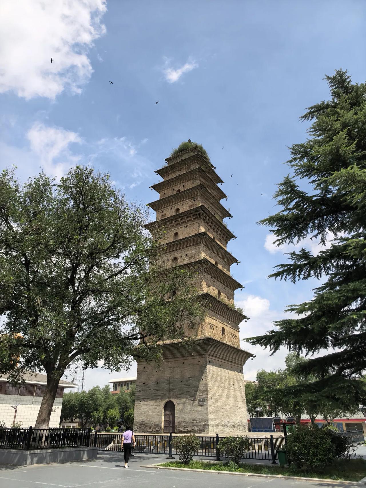 澄县精进寺塔和大雁塔是同一时期的古塔，但大雁塔只能远观，近瞻需要买票。精进寺塔好