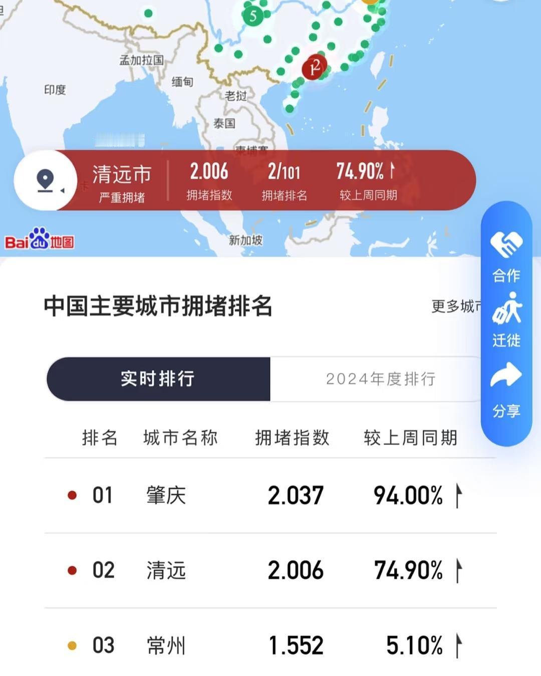 10.1实况！清远和肇庆又顶峰相见了😅
啊啊啊啊清远实时拥堵全国第2️⃣
今天
