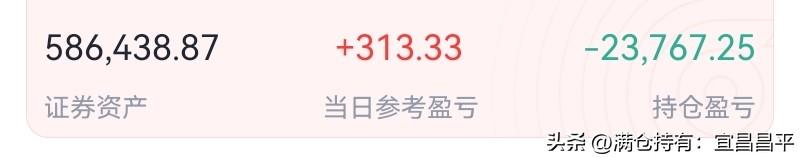周三收盘：
5红5绿，红了313元。