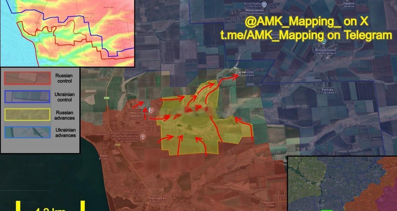 在斯捷潘诺希尔斯克方向，俄军继续加强进攻行动，并取得了重大进展。

随着乌军剩余