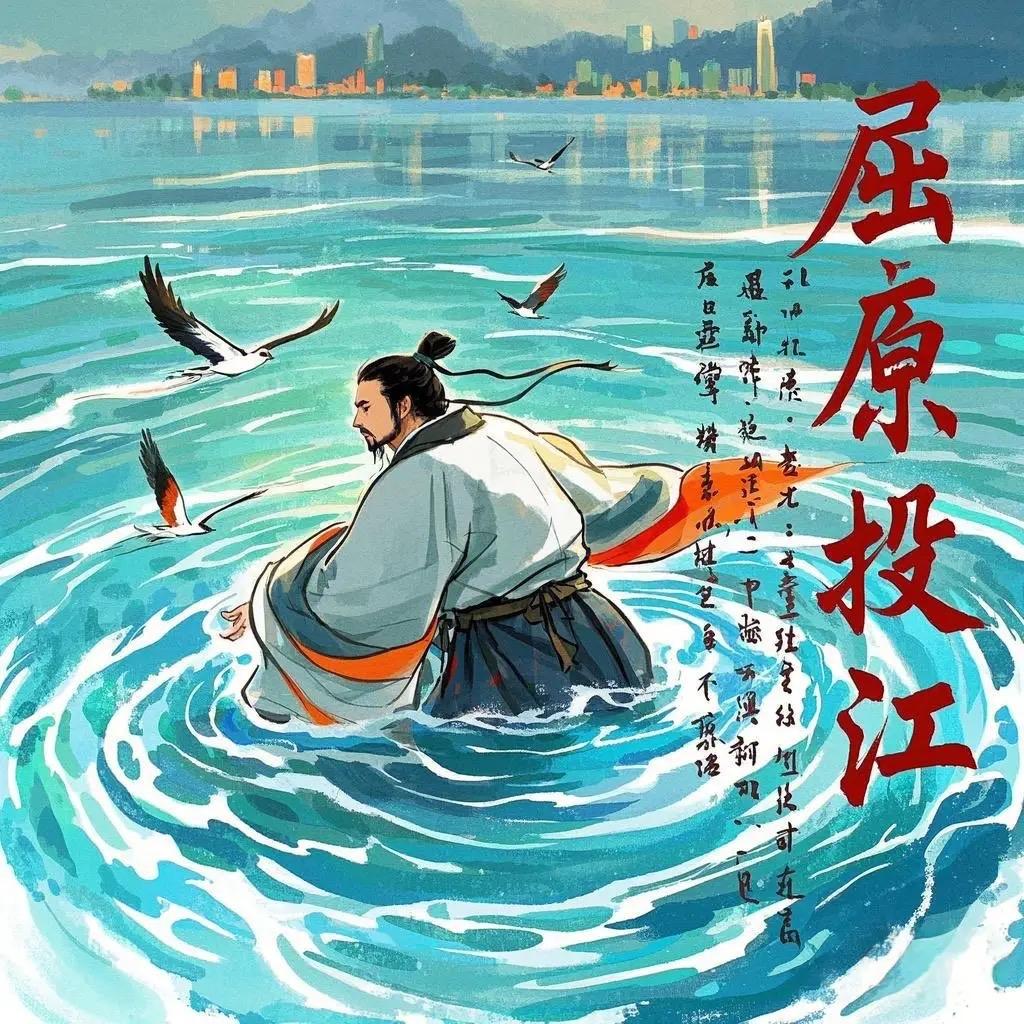 屈原以身殉国，完成了从政治家到民族精神图腾的蜕变。他不仅留下了浪漫诡谲的楚辞，更