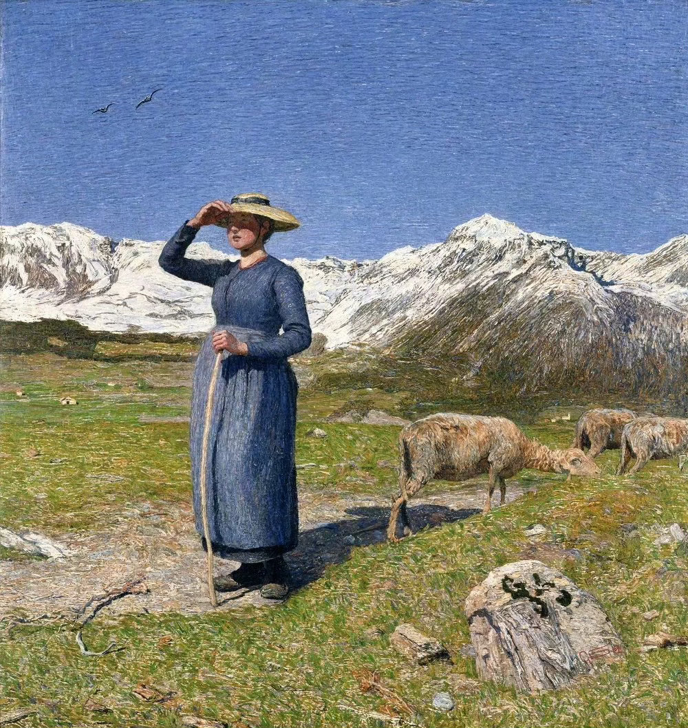意大利现实主义艺术家Giovanni Segantini的画很有田园诗意盛夏壁纸