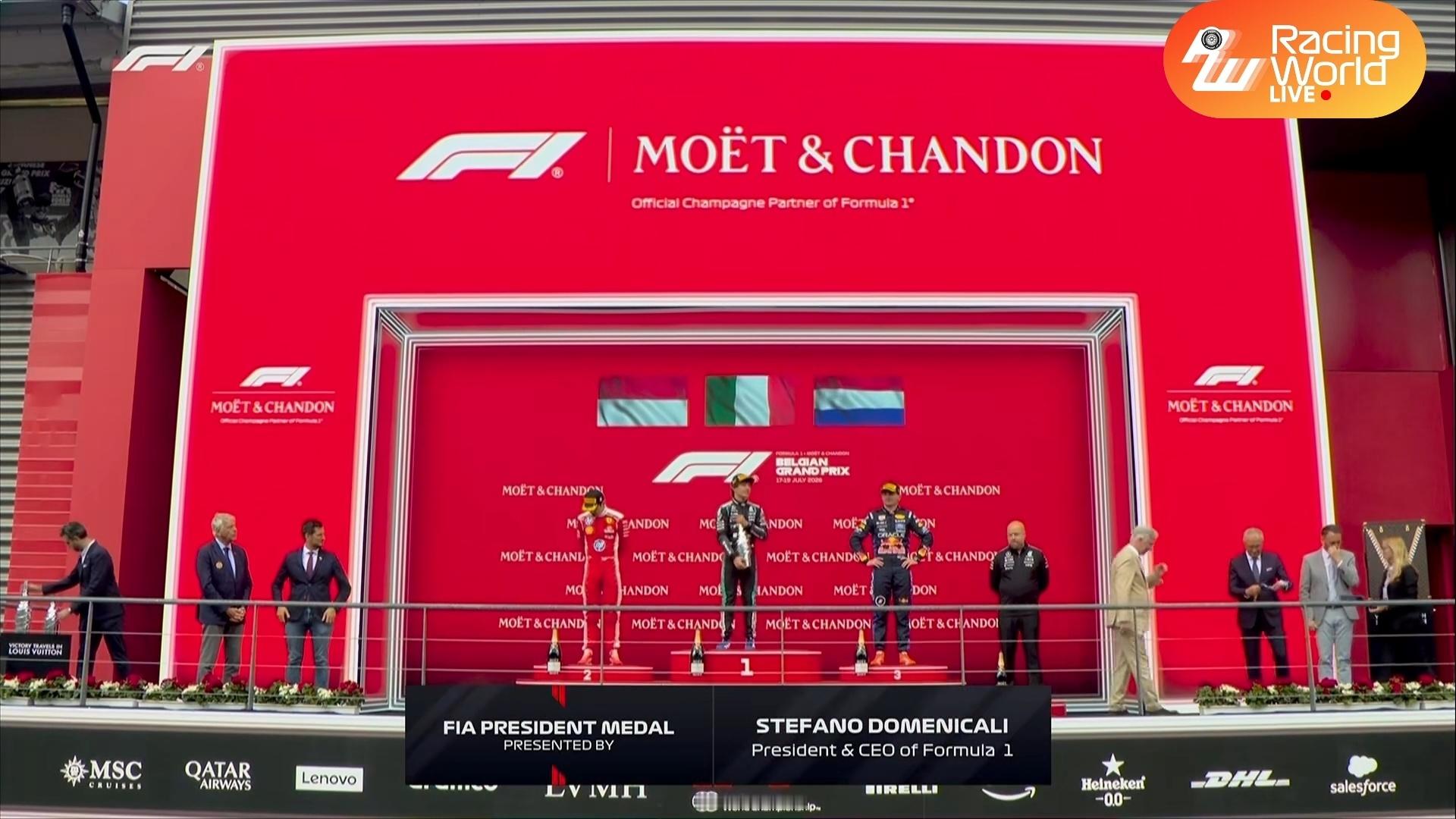 F12026年F1赛季安东内利夺比利时大奖赛冠军F1比利时大奖赛正赛战报：安东内