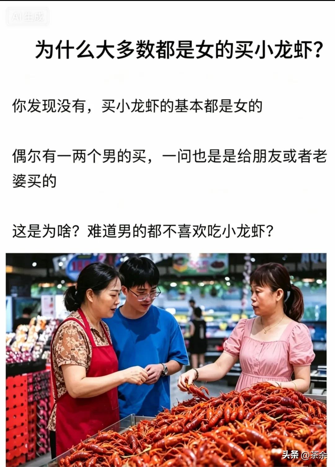 为什么买小龙虾的总是女生？为什么太多数都是女生在买小龙虾？美食