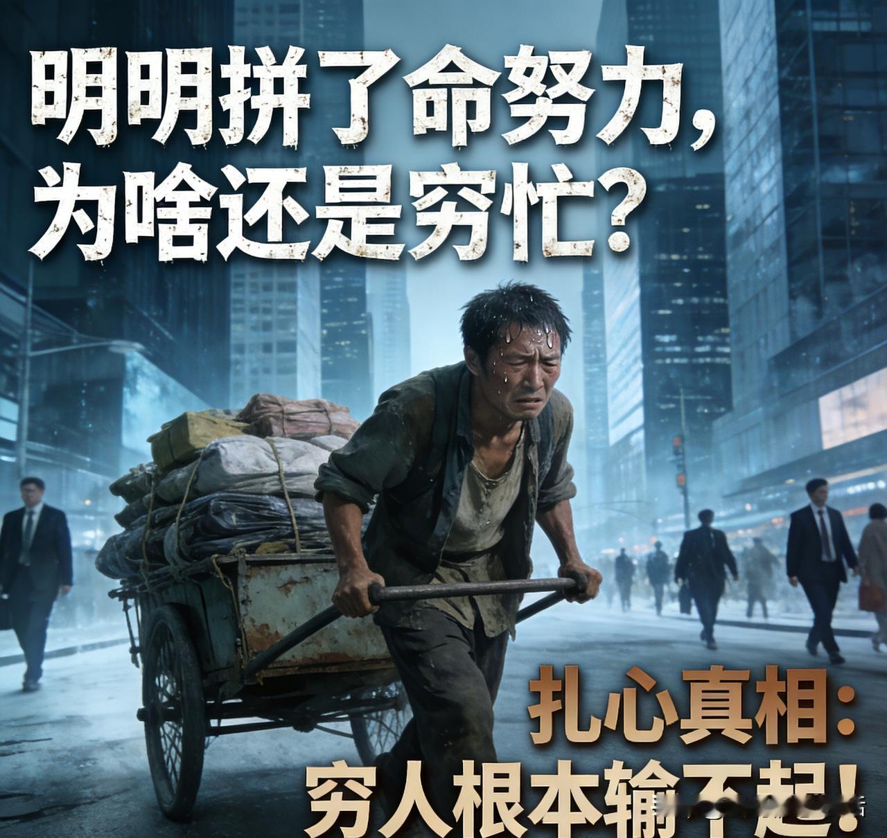 为什么穷人靠努力很难改变人生呢?明明拼了命努力，为啥还是穷忙？扎心真相：穷人根本