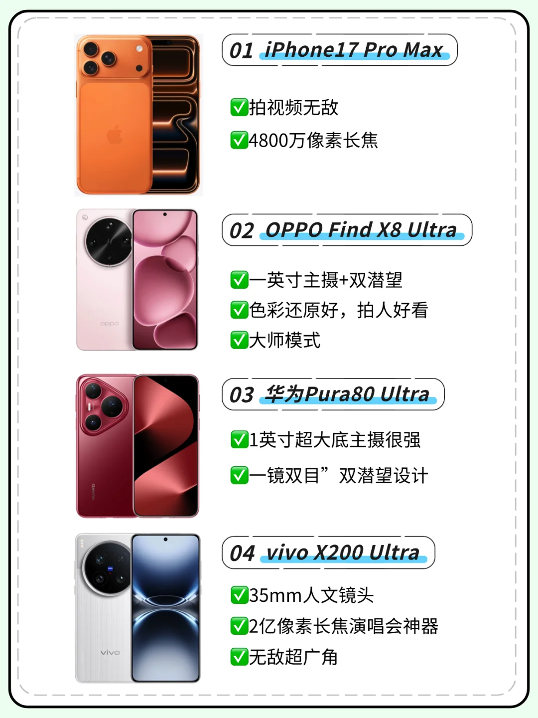 国庆拍照手机推荐，都是出片神器
