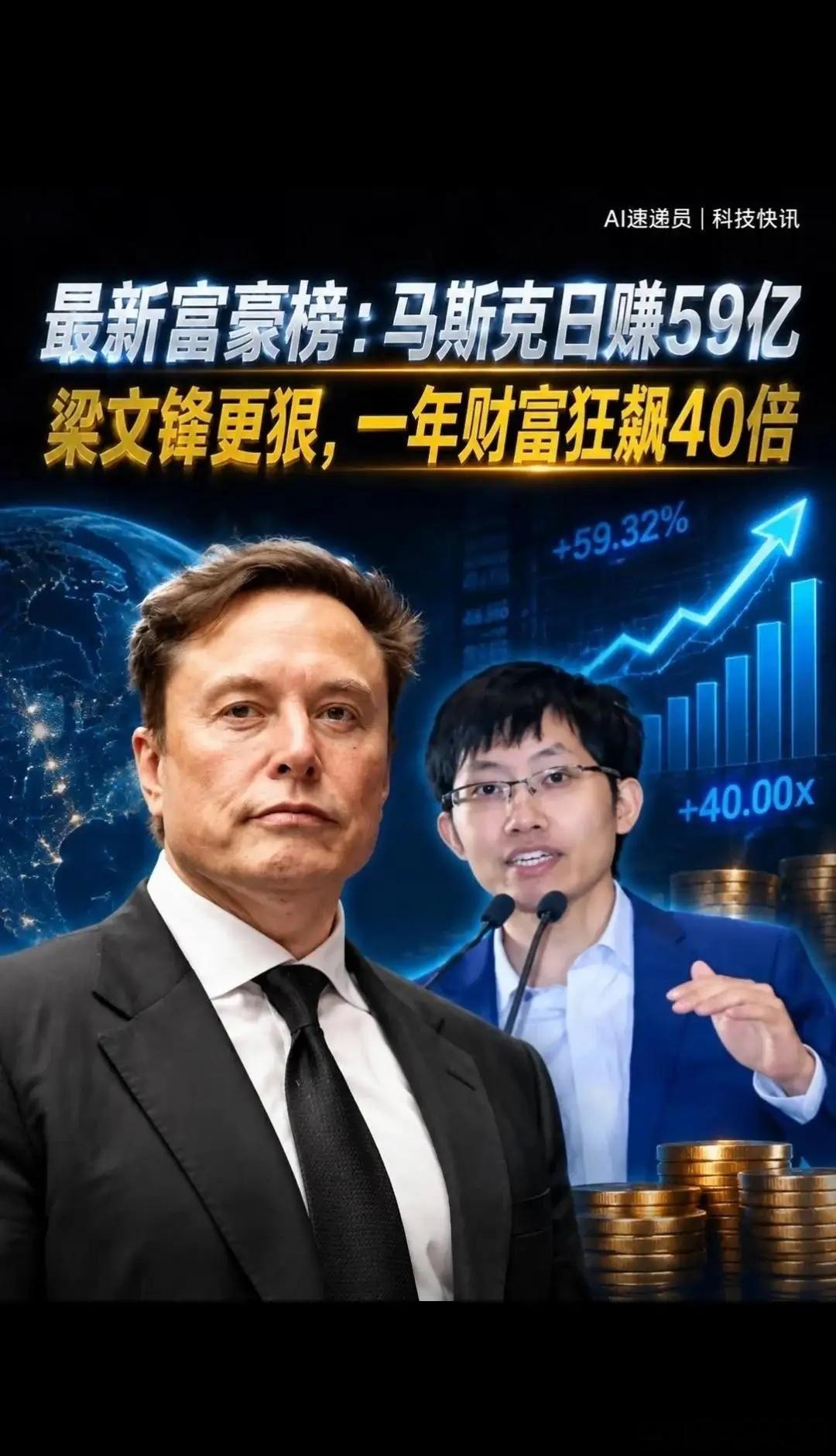 全球富豪榜刚出炉，最扎眼的不是马斯克，是个叫梁文锋的。一天进账8.75亿美元，一