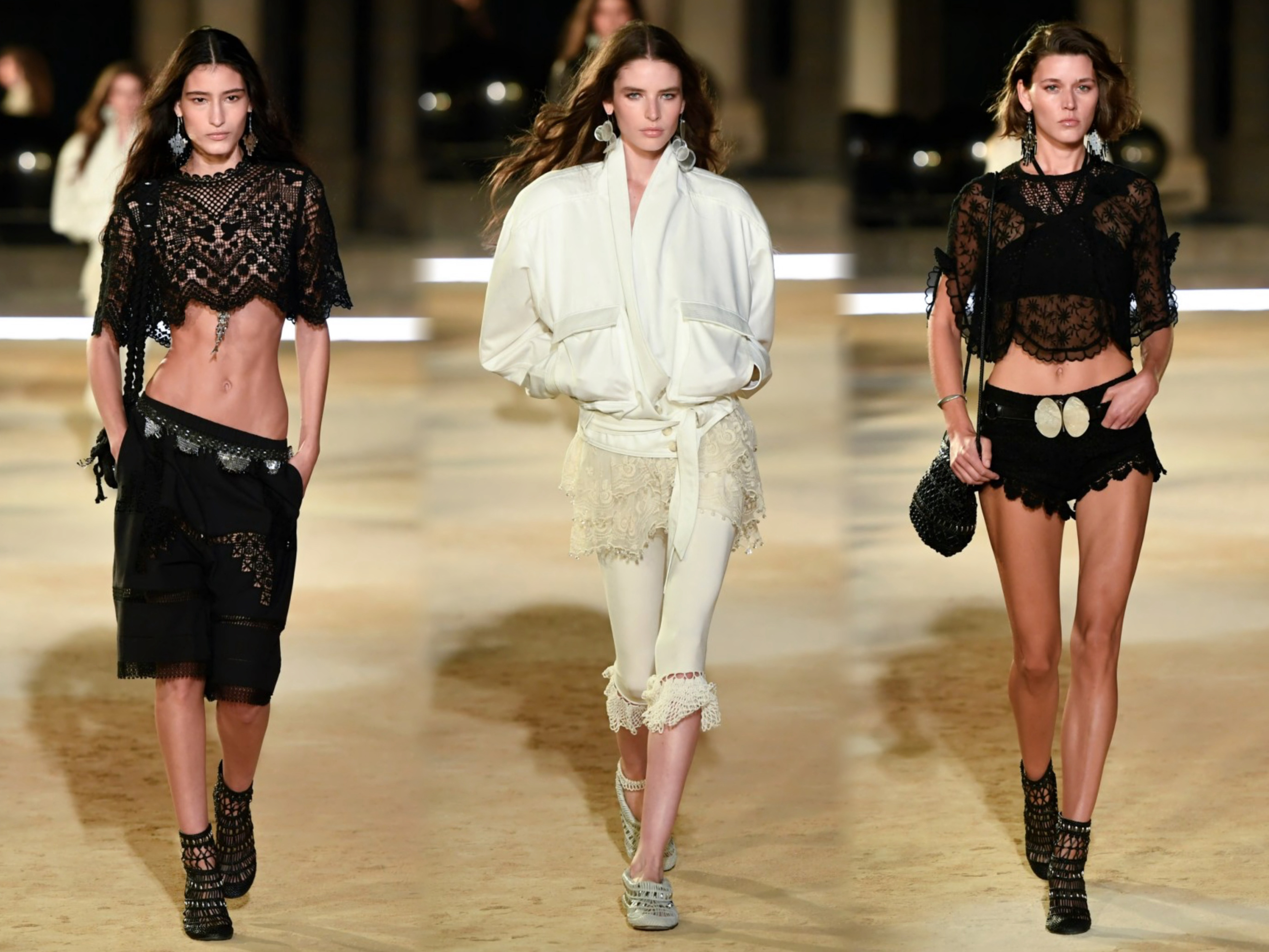 Isabel Marant S/S 2027 巴黎时装周 镂空蕾丝勾勒曼妙身姿，