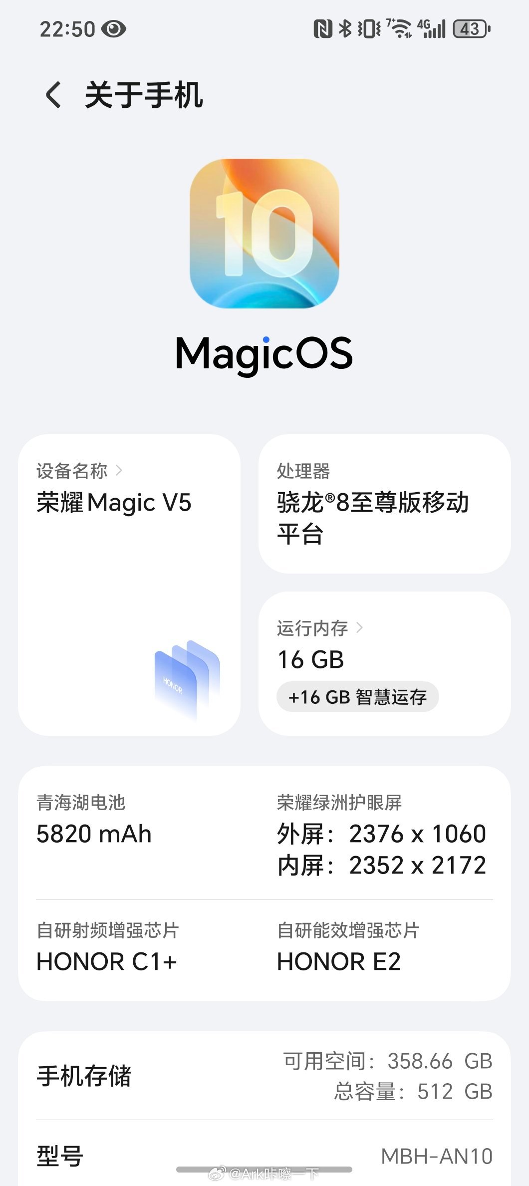 早鸭！荣耀Magic V5体验OS10中，感觉不错，荣耀愈发上道了[爱慕][爱慕