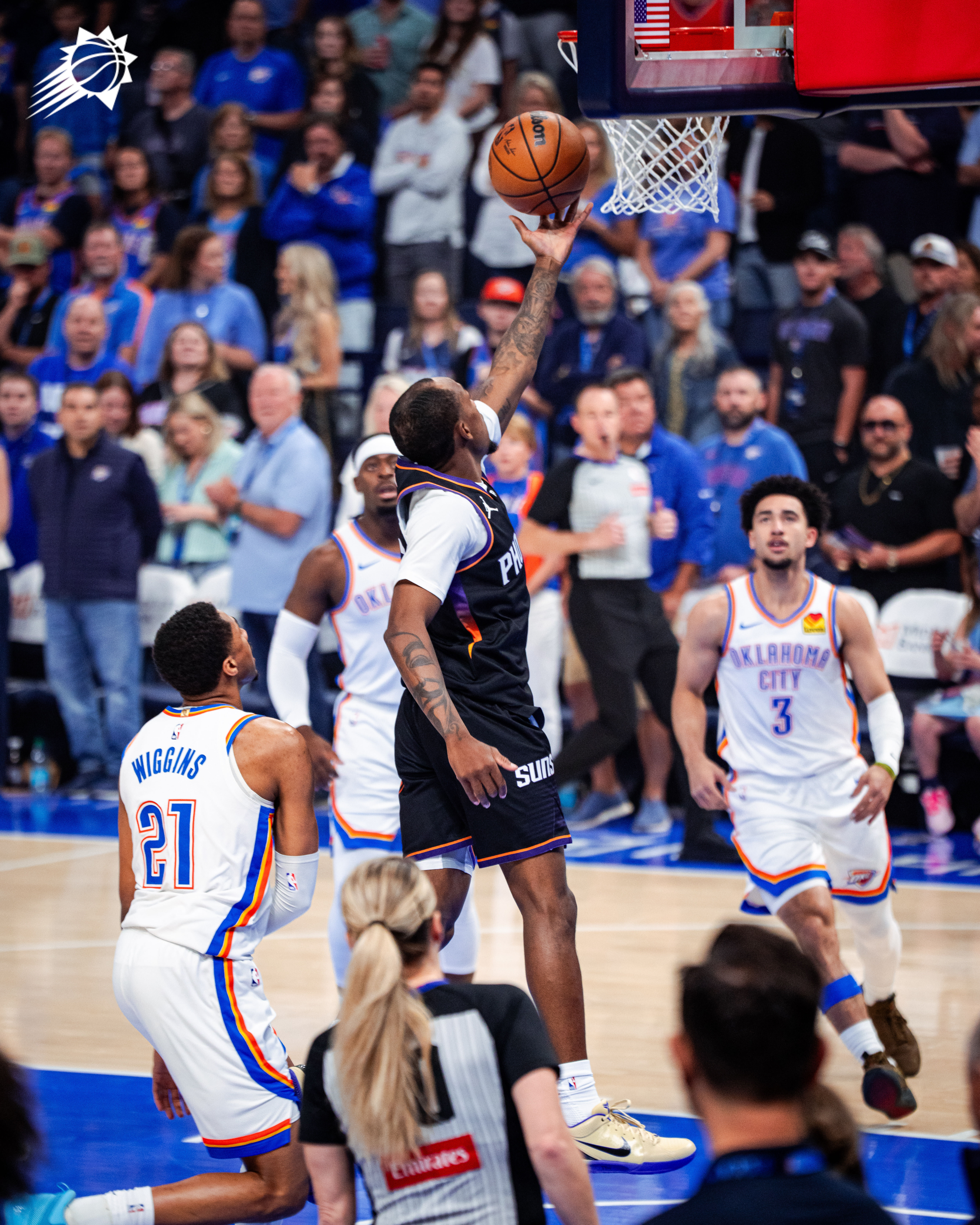 今日第一球：布耶弧顶三分球命中！🎯随后快攻打进再得两分！菲尼克斯太阳 ｜旭日东