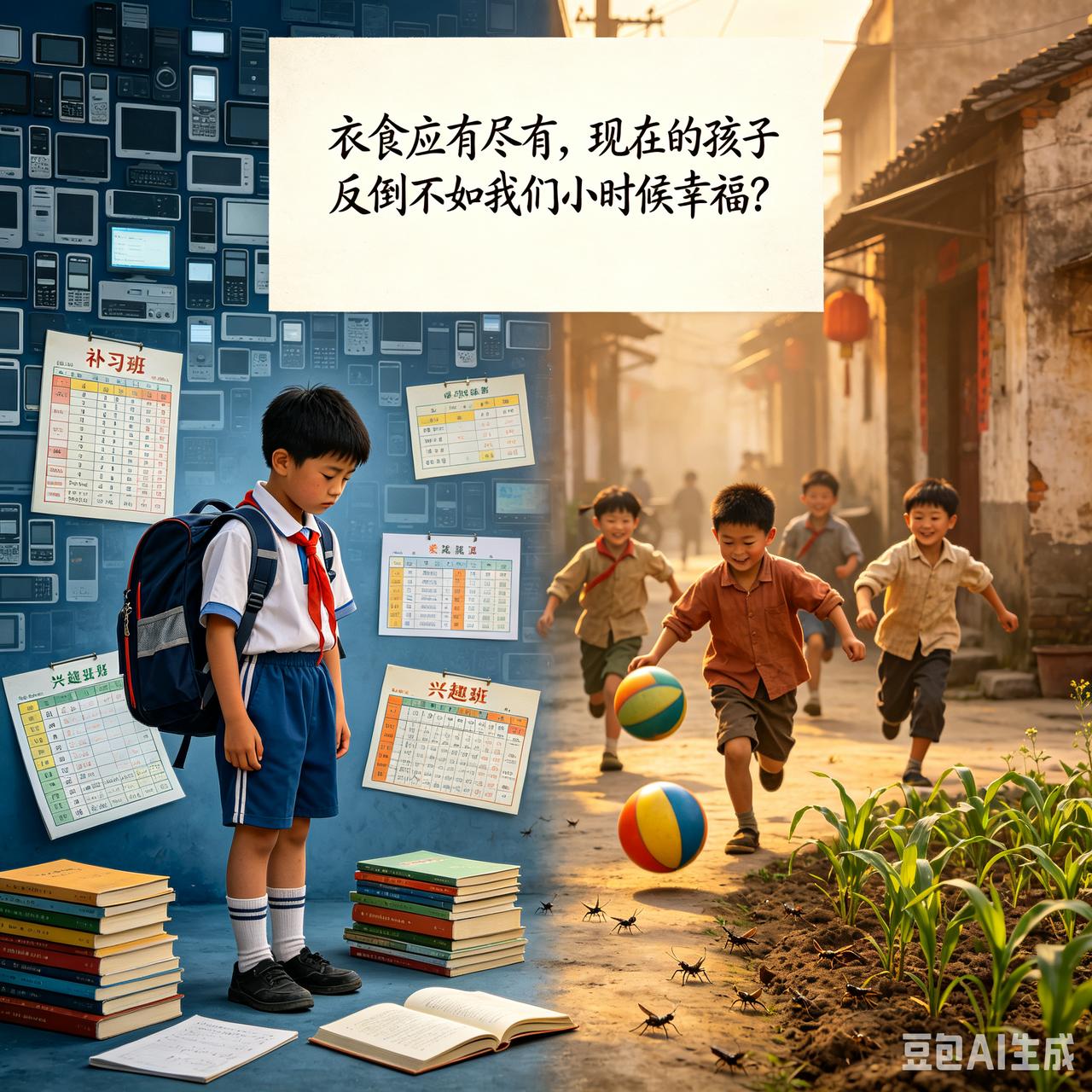 衣食应有尽有，现在的孩子反倒不如我们小时候幸福？
 
不少人都说，现在的孩子吃喝