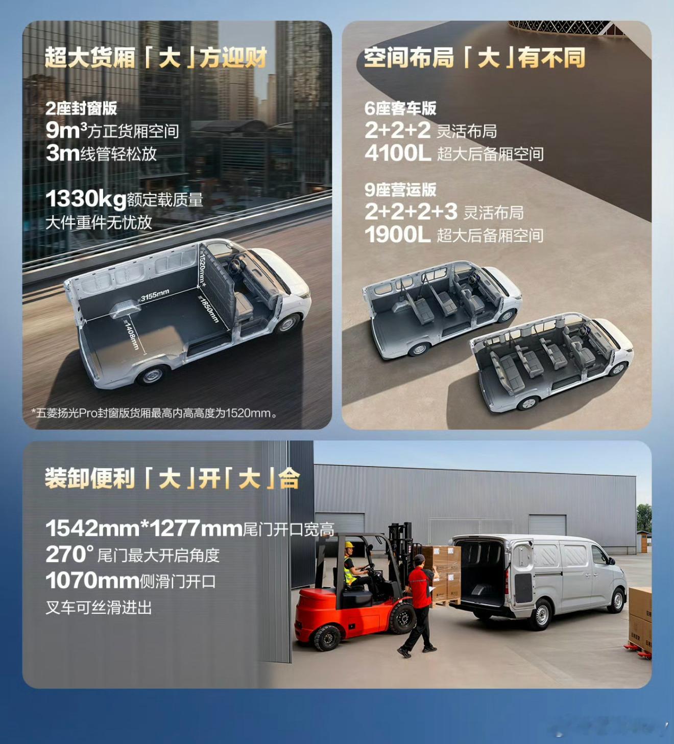 今天上市的五菱扬光Pro是实打实的生产力车型，买一台跑货拉拉睁眼就是钱！五菱扬光